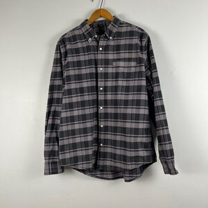 Hurley button down shirt Long sleeves plaided black gray size Large